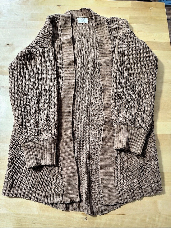 Poof Apparel Sweaters - Poof Apparel Knit Open Front Cardigan in Brown Size Medium Like New